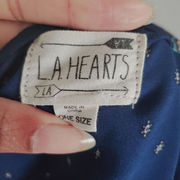 LA Hearts Women's Kimono One Size Blue Pink Paisley Cover-up Lightweight - Picture 6 of 6